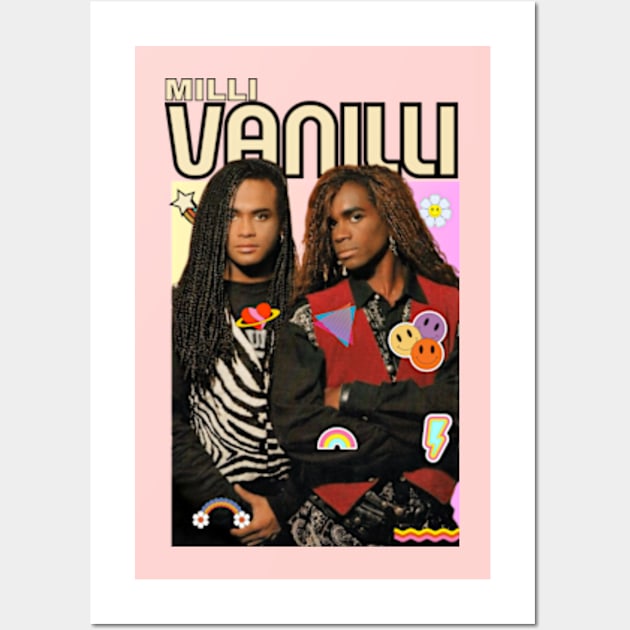 milli vanilli art 90s style retro vintage 80s Wall Art by graphicaesthetic ✅